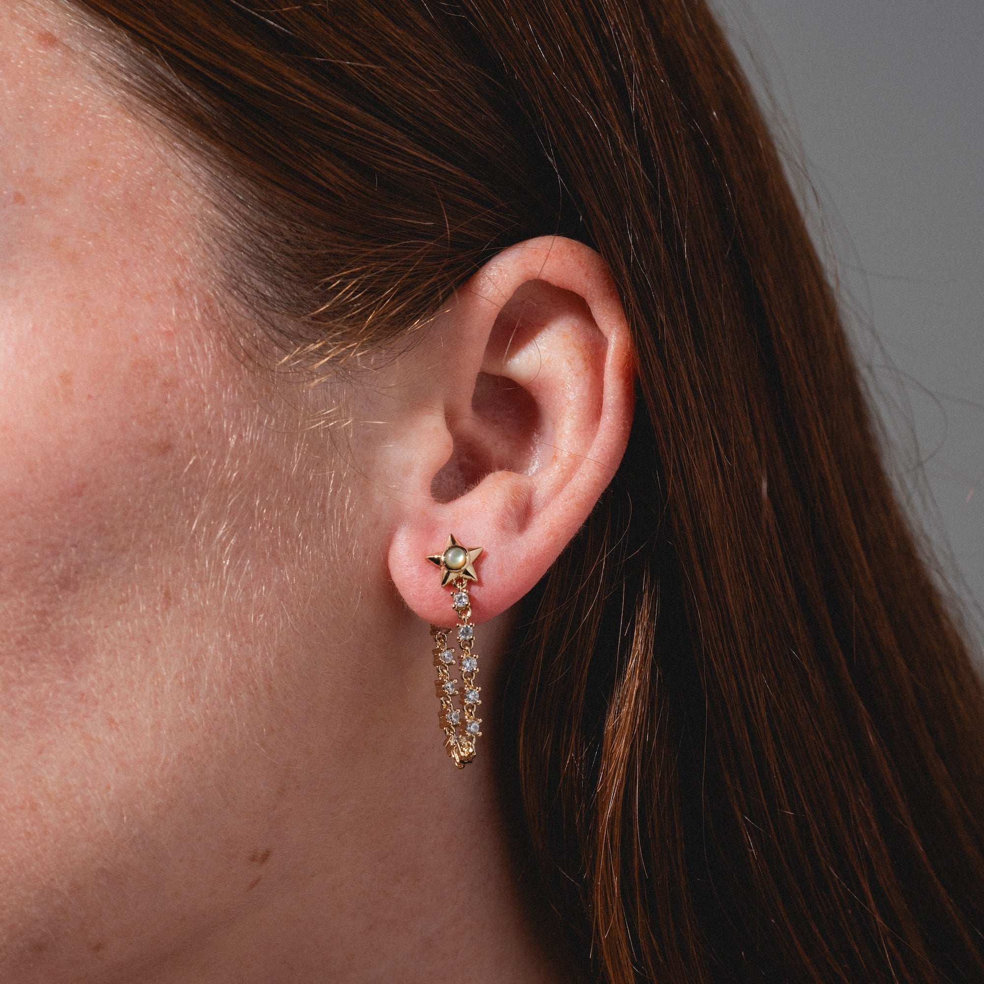 Lucky Star Tennis Chain Earrings