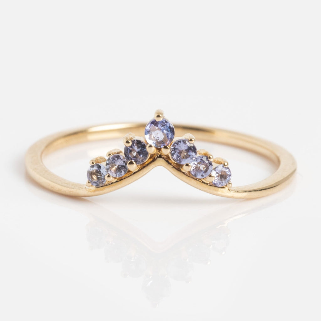 Solid Gold 2025 December Capsule Delicate Arch Tanzanite Stacking Ring