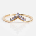 Solid Gold 2025 December Capsule Delicate Arch Tanzanite Stacking Ring