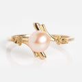 10k Forget Me Not Pink Pearl Bypass Ring