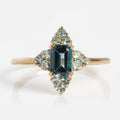 10k Snow Queen Blue Topaz Cluster Ring