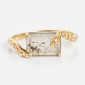 Solid Gold Labradorite Serpent Ring for Protection