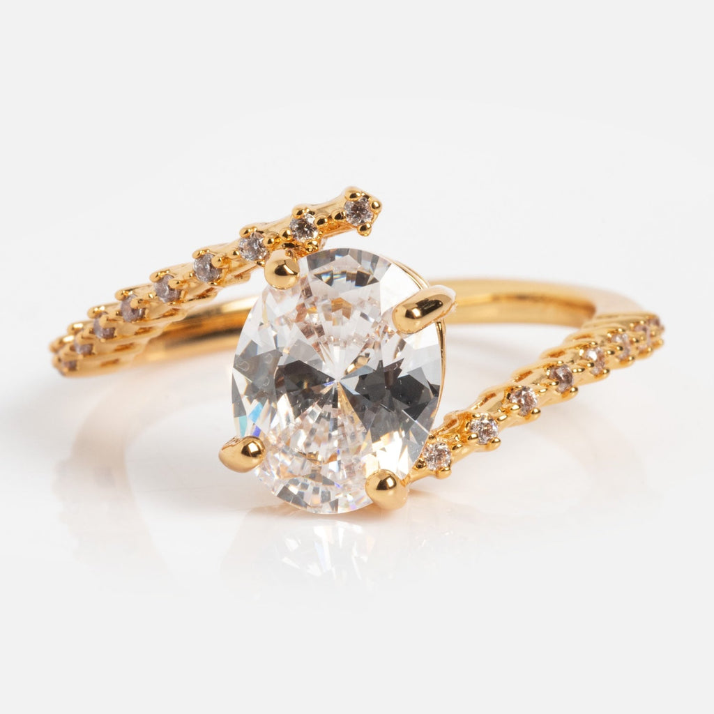 Tilted CZ Ring