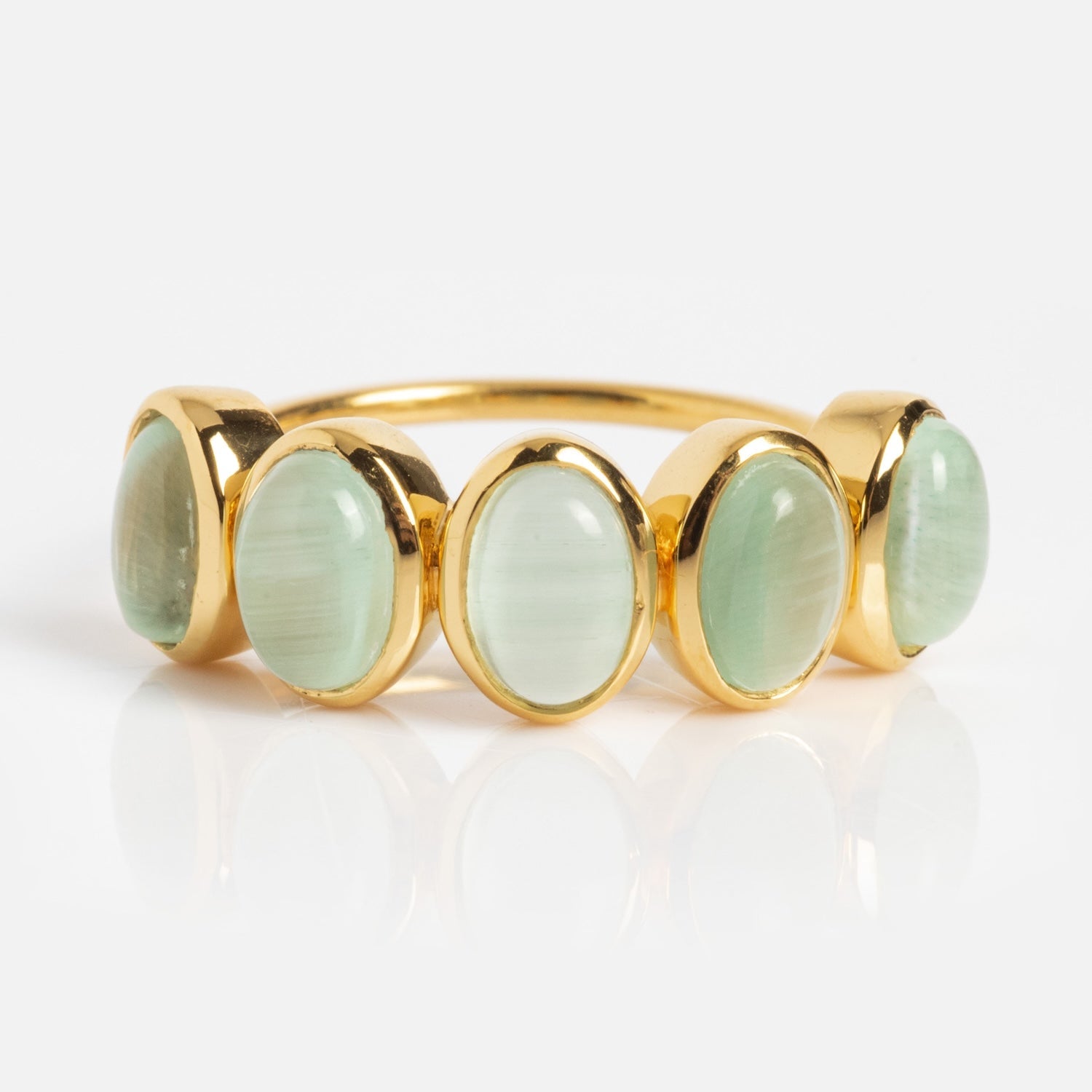 Sky Blue Cats Eye Flow Ring