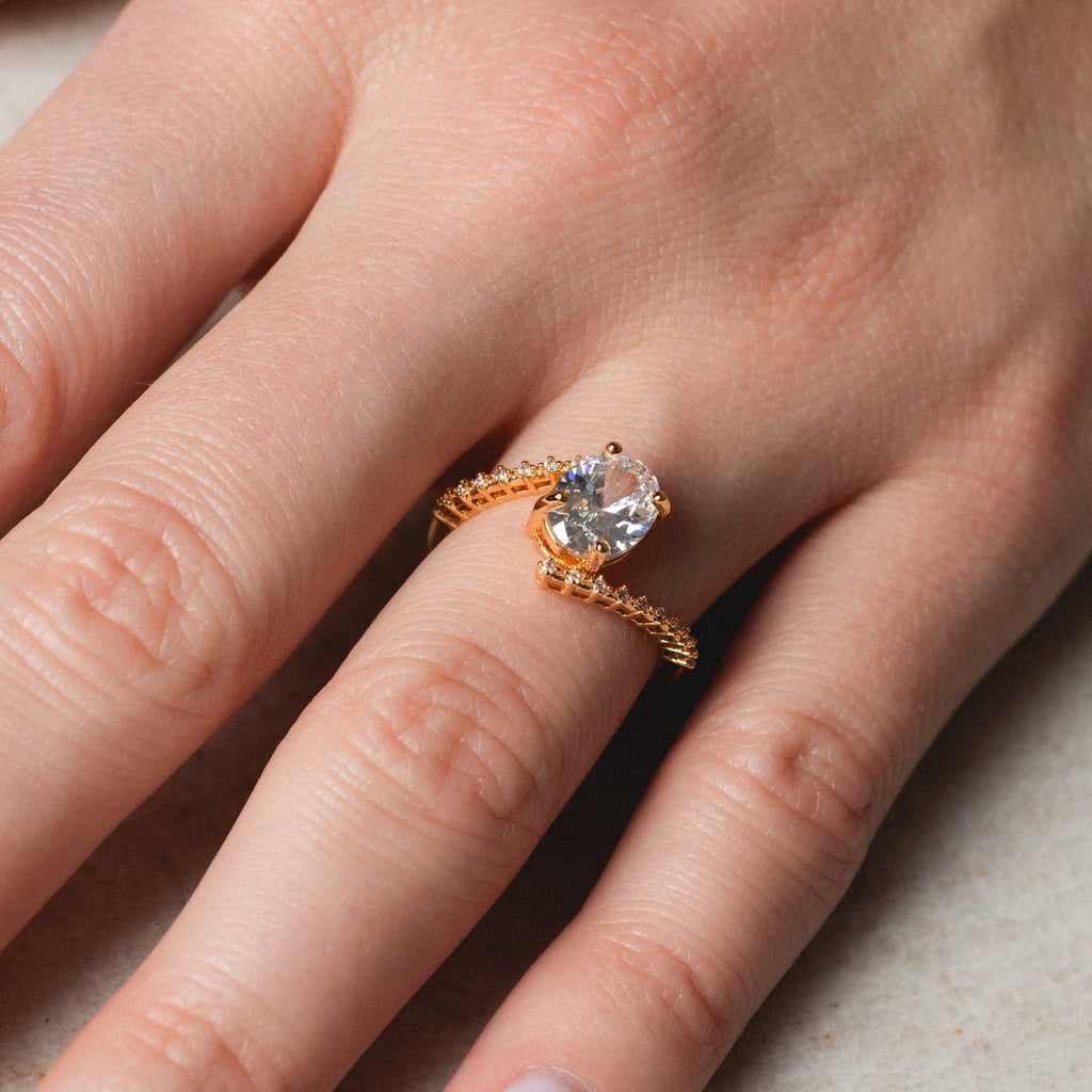 Tilted CZ Ring