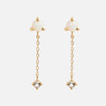 Solid Gold Delicate Opal Drop Studs