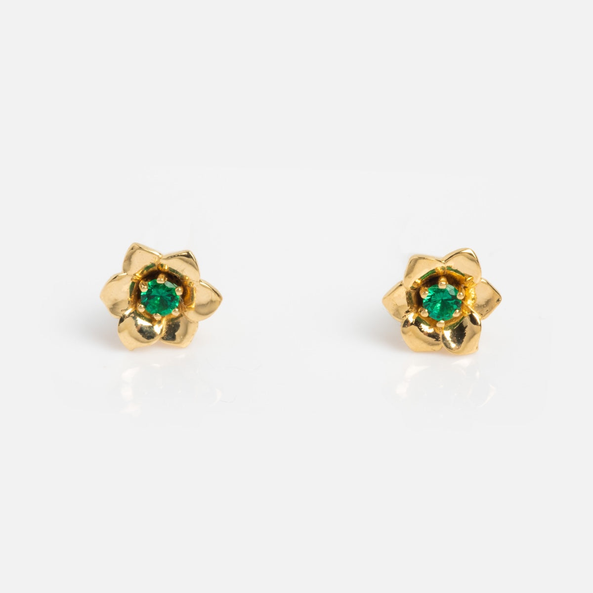 Solid Gold Birth Flower Studs