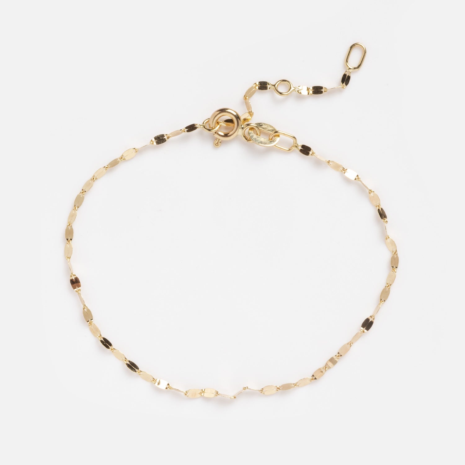 Solid Gold Bold Sparkle Link Chain Bracelet