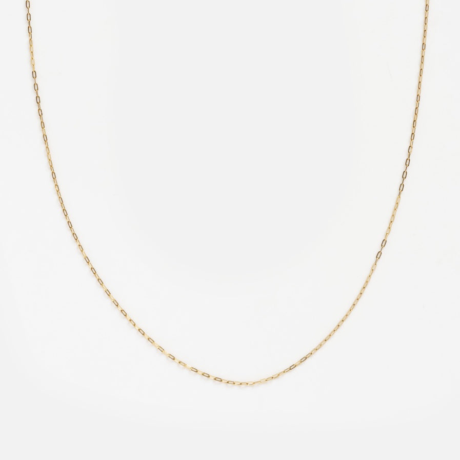 Solid Gold Delicate Paperclip Chain
