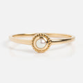 Solid Gold Soft Glow Pearl Ring