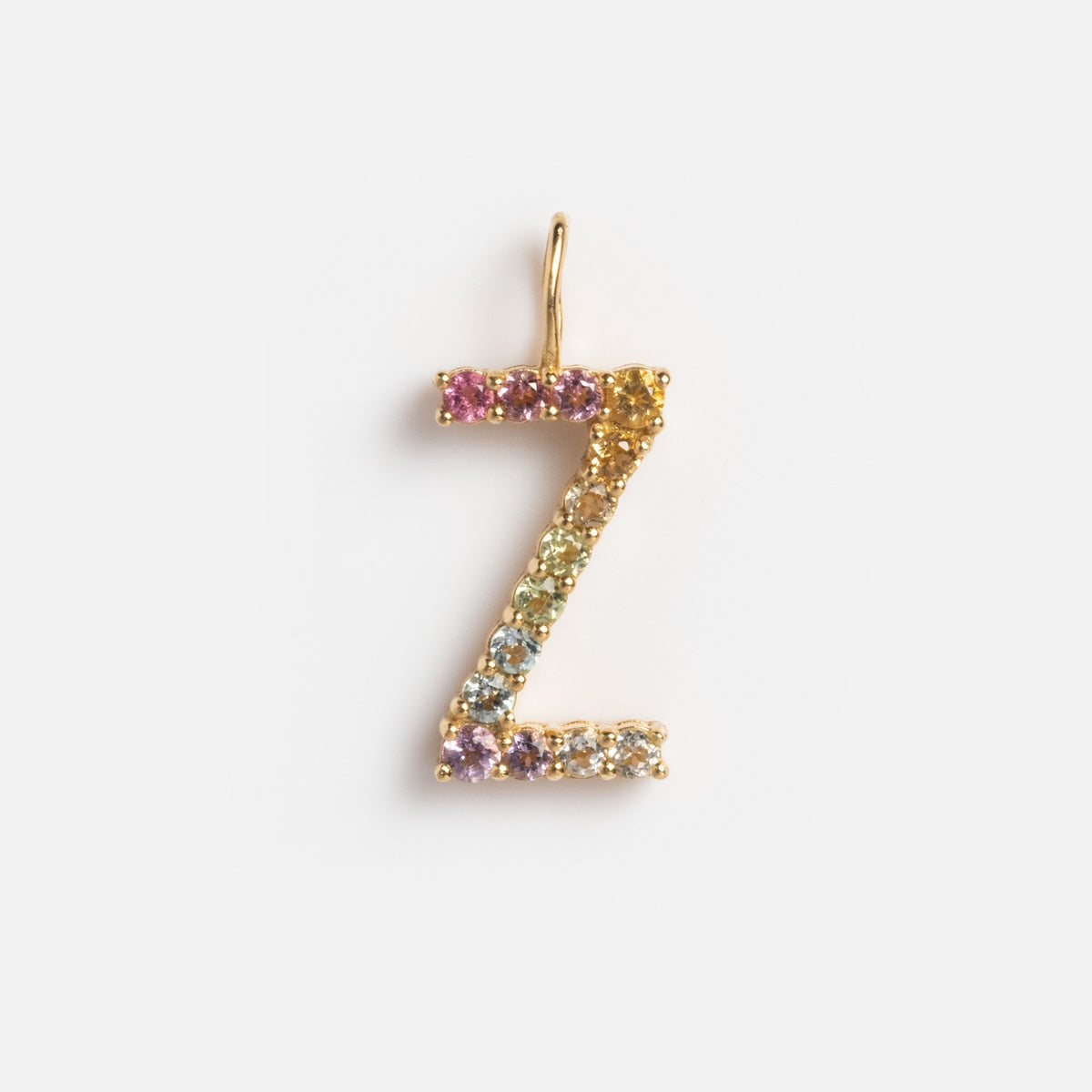 Solid Gold Pastel Gemstone Letter Charm Last Chance Letters