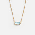 Solid Gold Daybreak Swiss Blue Topaz Necklace
