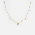 Solid Gold Horizon Moonstone and Opal Sprinkle Necklace