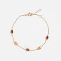 Solid Gold Sunlit Garnet and Sunstone Bracelet