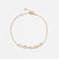 Solid Gold Daybreak Moonstone and Blue Topaz Bracelet