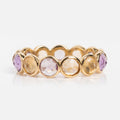 Solid Gold Sunrise Citrine and Alexandrite Band