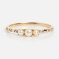 Solid Gold Luminous Pearl Trio Ring