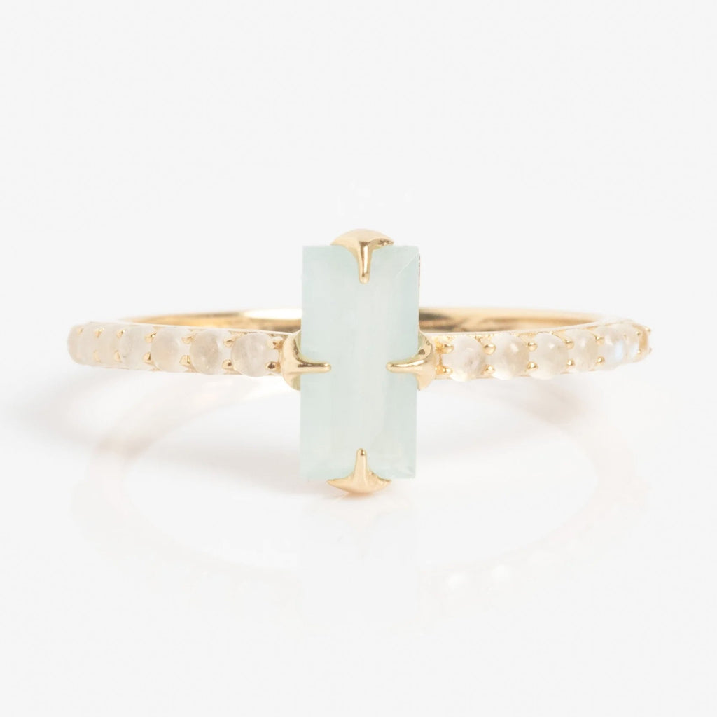 Solid Gold 2026 March Capsule Delicate Aquamarine Solitaire Ring