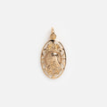 14k Vintage Revival St. Therese Oval Charm