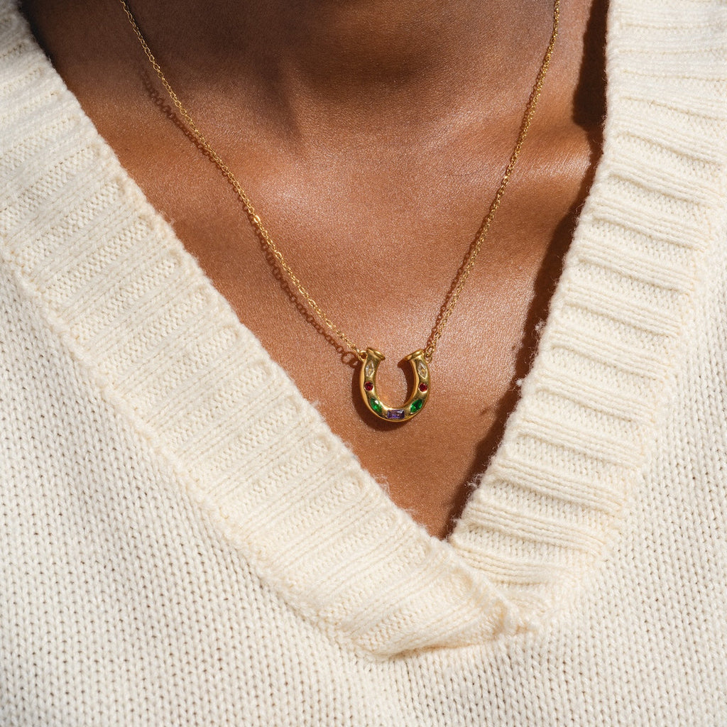 Horseshoe Gem Necklace