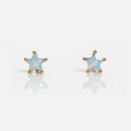 Milky Blue Star Studs