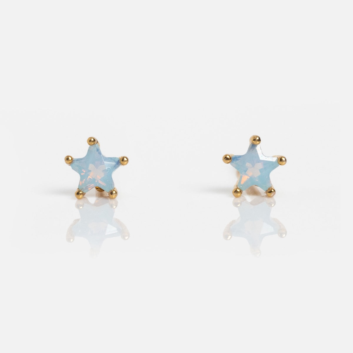 Milky Blue Star Studs