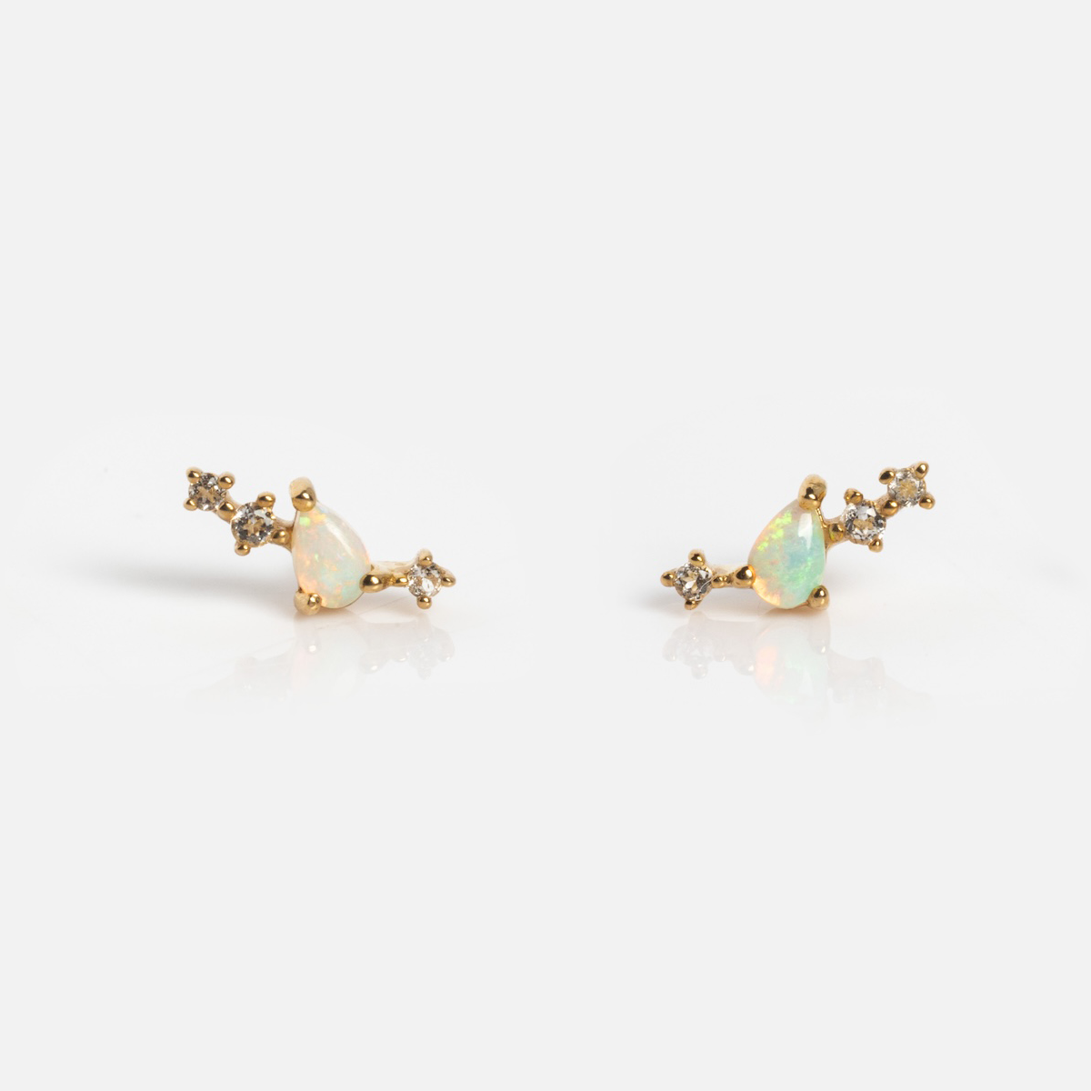 Solid Gold Opal Constellation Flat Back Studs