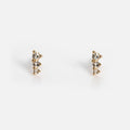 Solid Gold Tapered Shimmer Flat Back Studs
