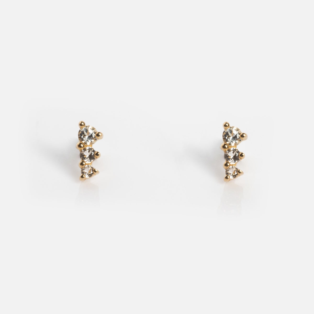 Solid Gold Tapered Shimmer Flat Back Studs