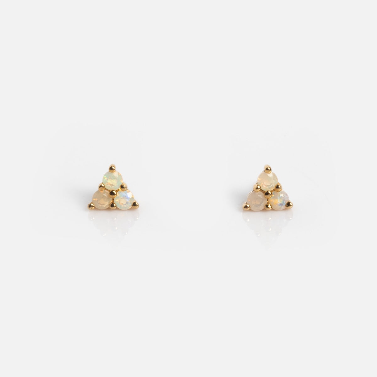 Solid Gold Opal Trio Flat Back Studs