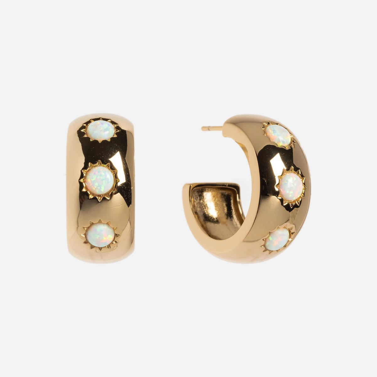 Chunky Stone Hoops