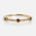 Solid Gold Slim Sapphire and Diamond Stacking Ring