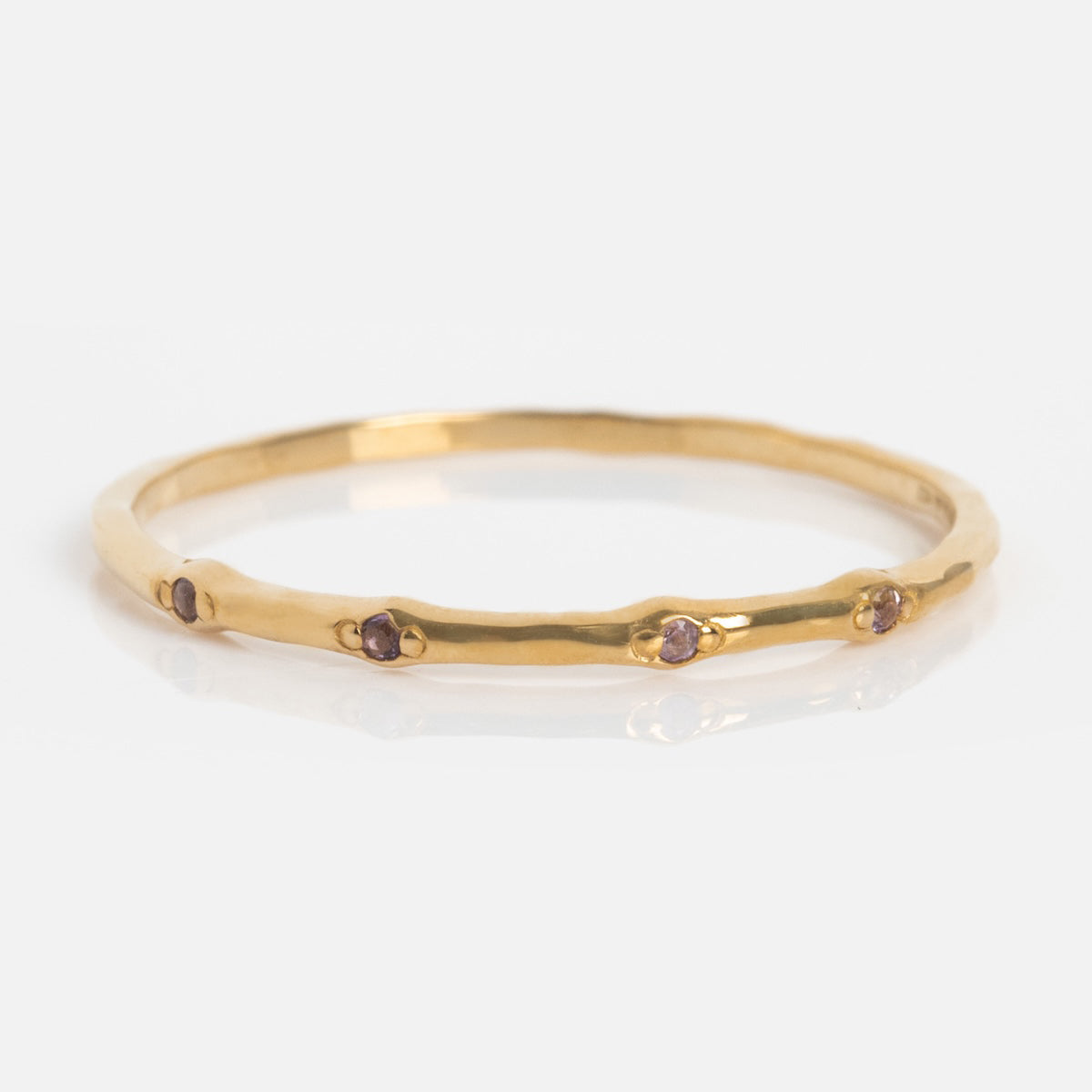 Solid Gold Dainty Birthstone Stacking Ring