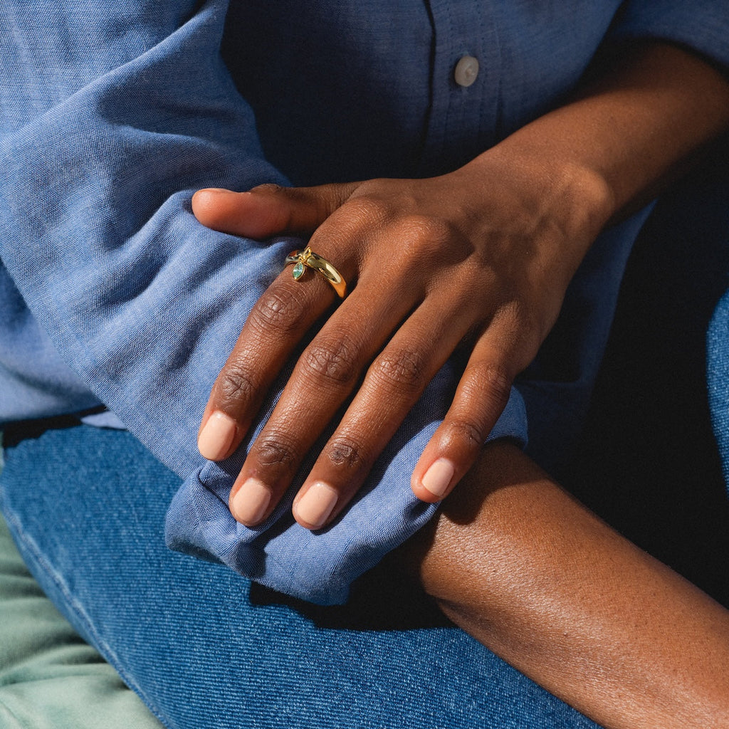 Classic Shimmer Charm Ring