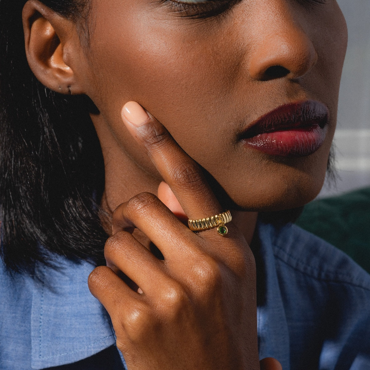 Bold Fluted Charm Ring