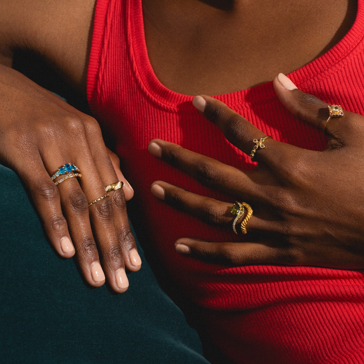 Main Character Floating Ombre Birthstone Ring