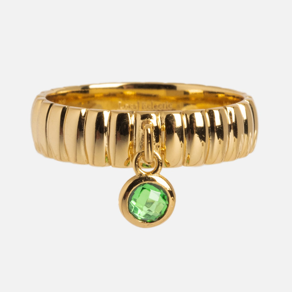Bold Fluted Charm Ring