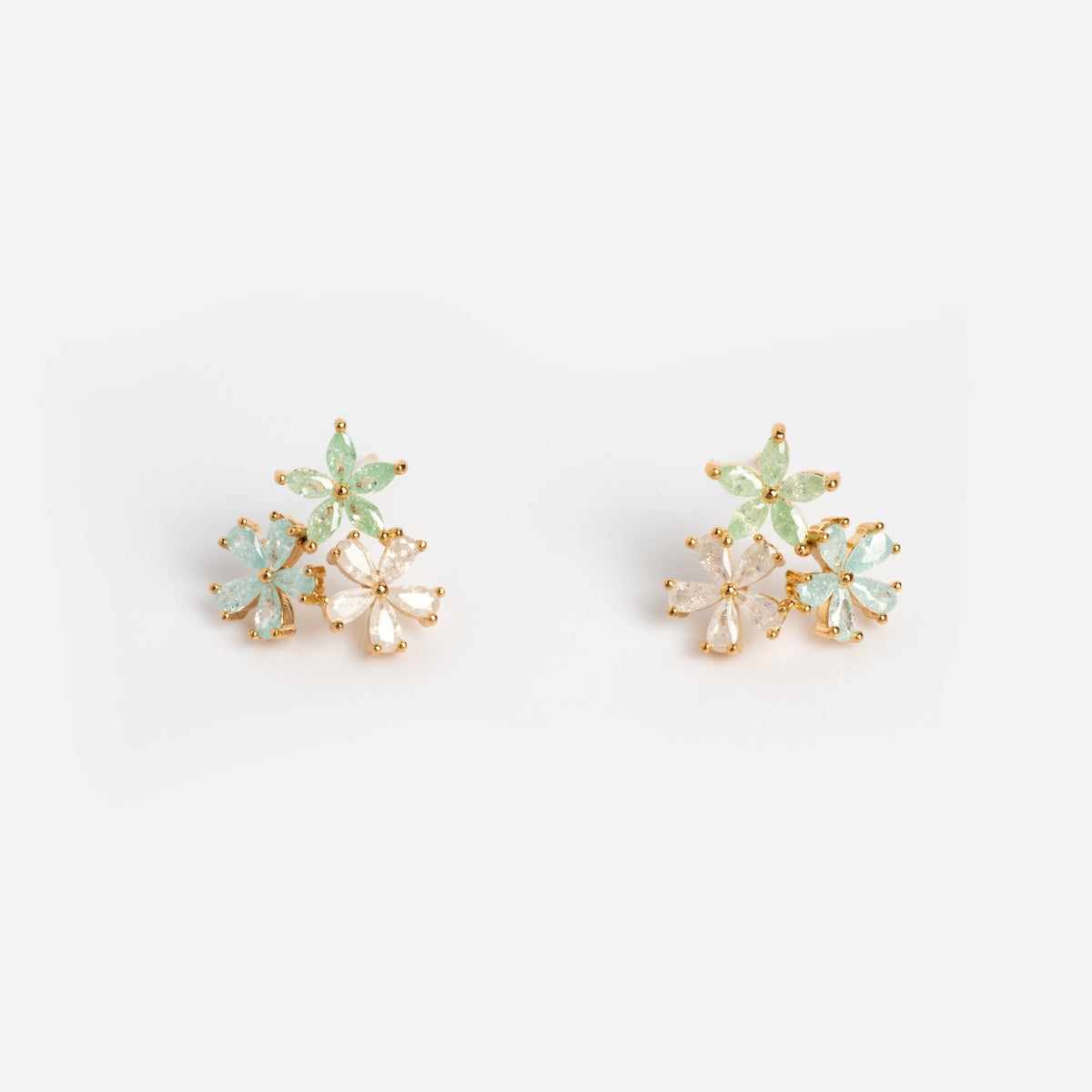 Forget Me Not CZ Cluster Studs