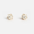 Sparkling White Rose Studs