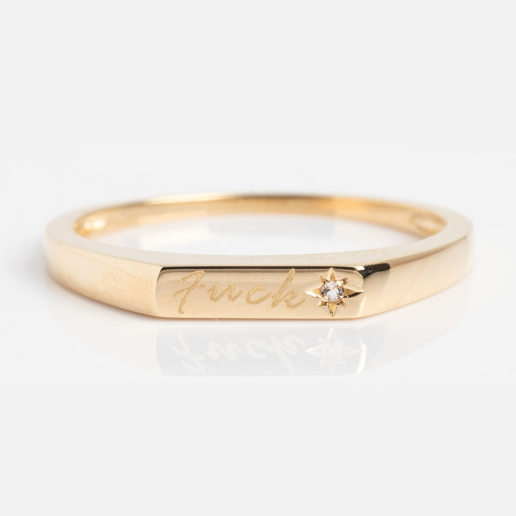 Solid Gold Tiny Fuck Ring