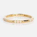 Solid Gold Beveled Opal Stacking Ring