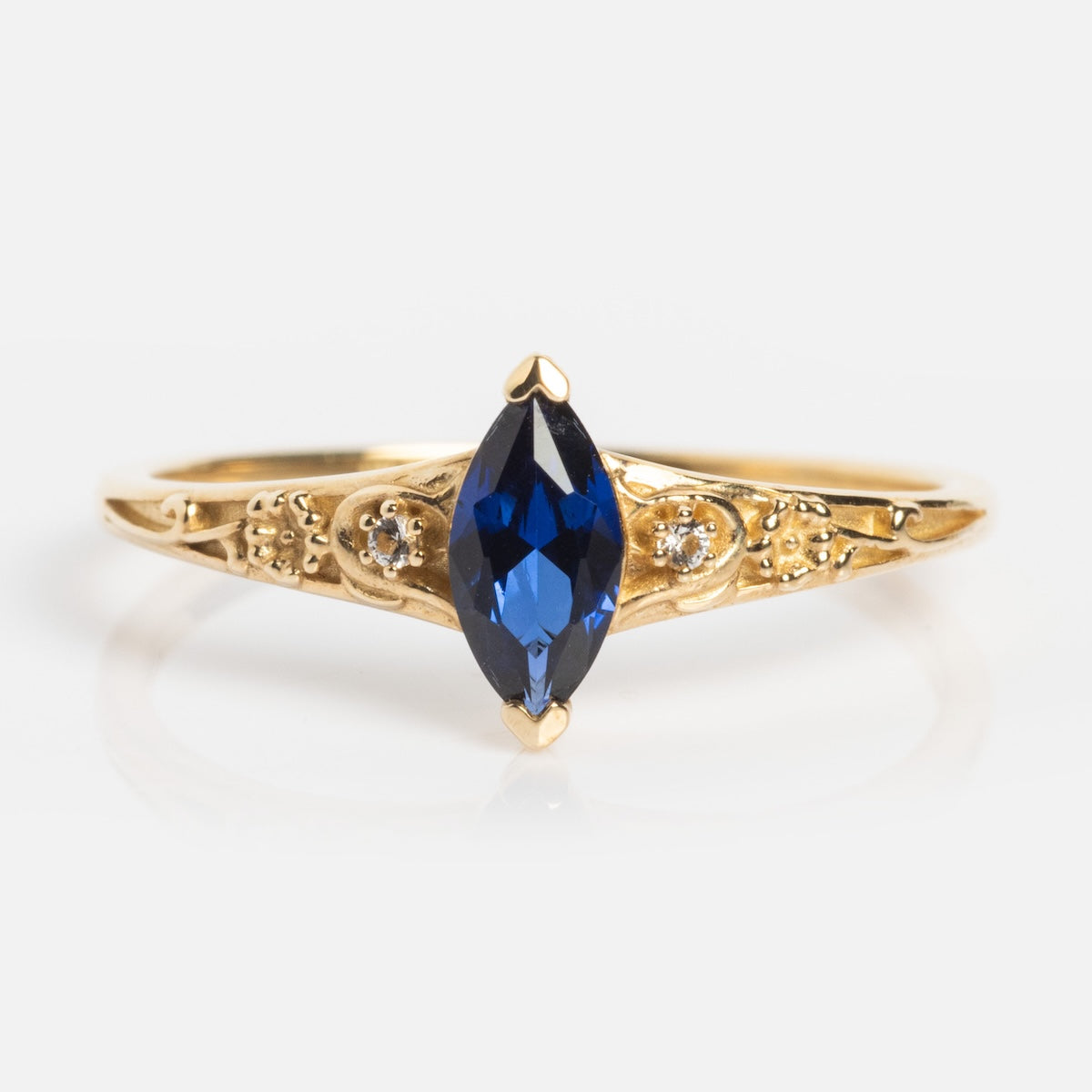 Solid Gold 2025 September Capsule Classic Blue Sapphire Statement Ring