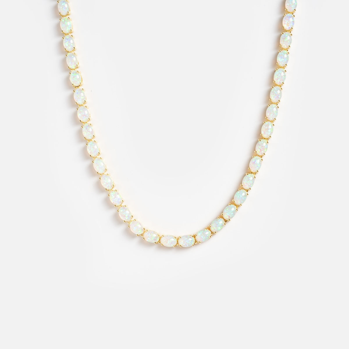 Baby Blue Opal Eternal Tennis Necklace