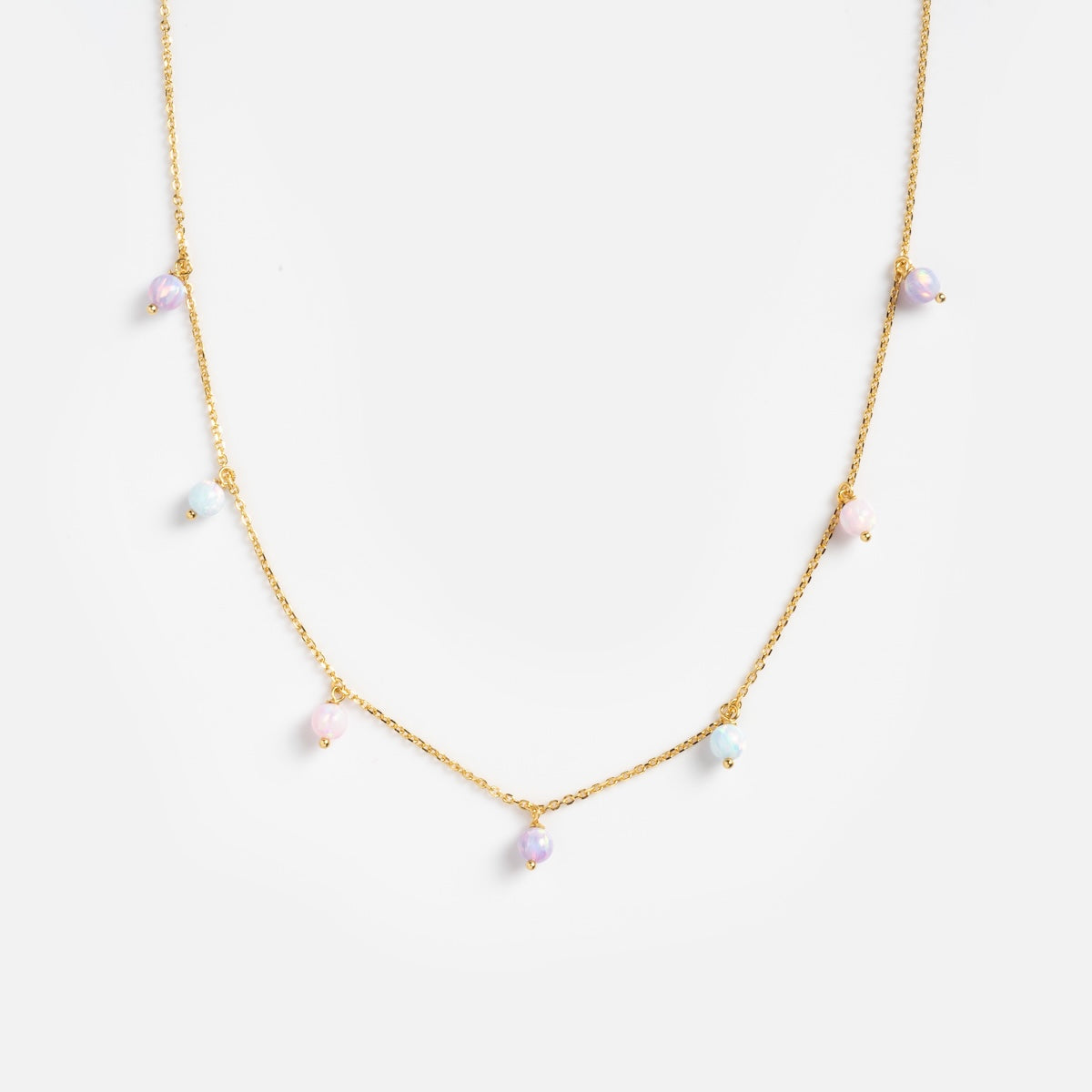 Cotton Candy Opal Droplet Necklace