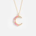 Pink Opal Crescent Moon Pendant