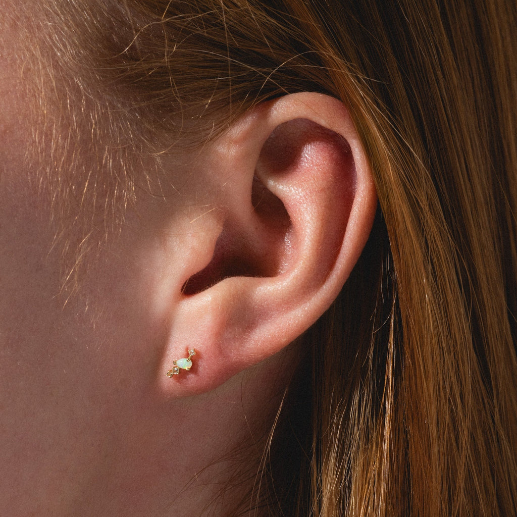 Solid Gold Opal Constellation Flat Back Studs