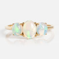 Solid Gold 2025 October Capsule Classic Opal Trio Statement Ring