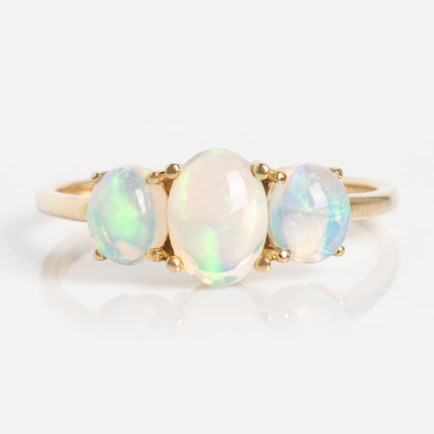 Solid Gold 2025 October Capsule Classic Opal Trio Statement Ring