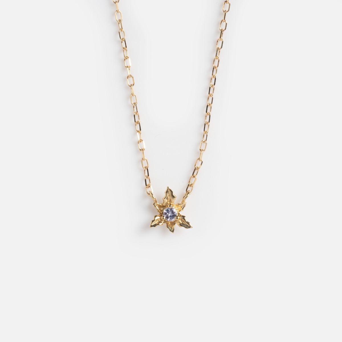 Solid Gold Birth Flower Bloom Necklace