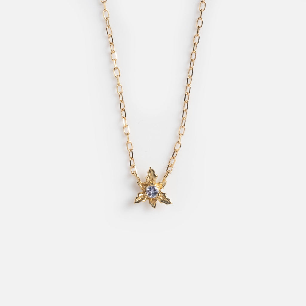 Solid Gold Birth Flower Bloom Necklace